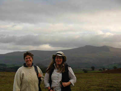 Polly & Jenny an a Welsh hill Nov 2007